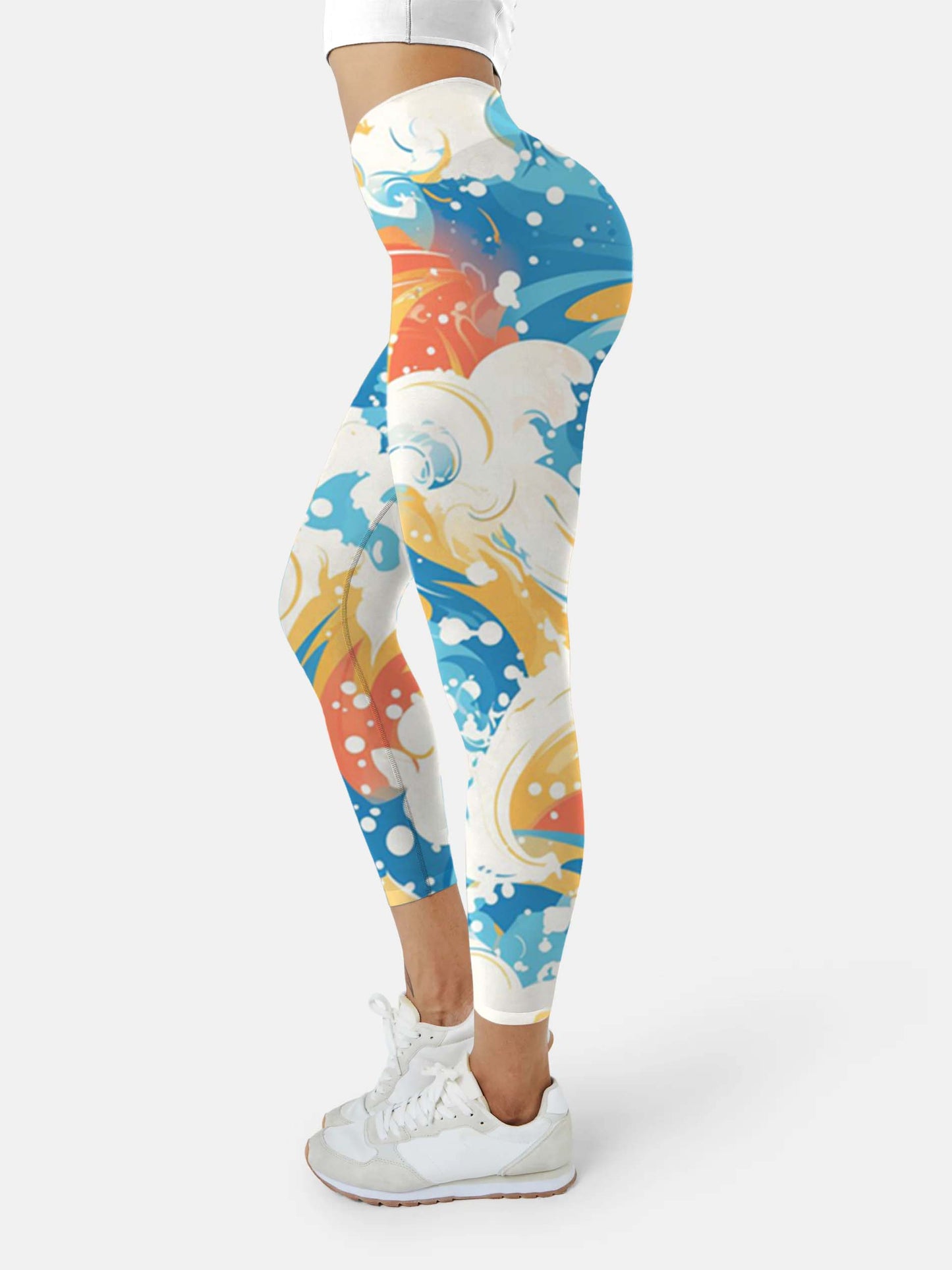 S254 Colorful Waves yoga leggings