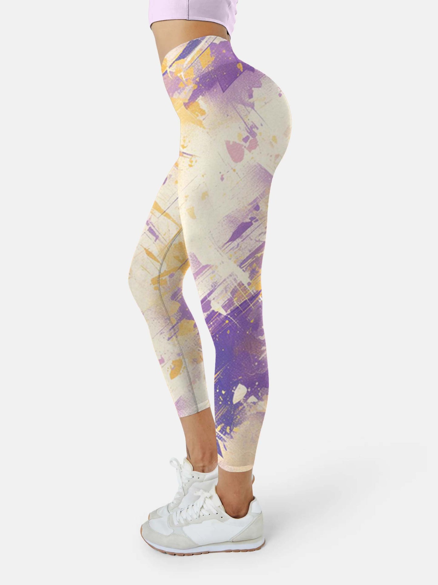 I256 Ink-dyed Yoga leggings purple