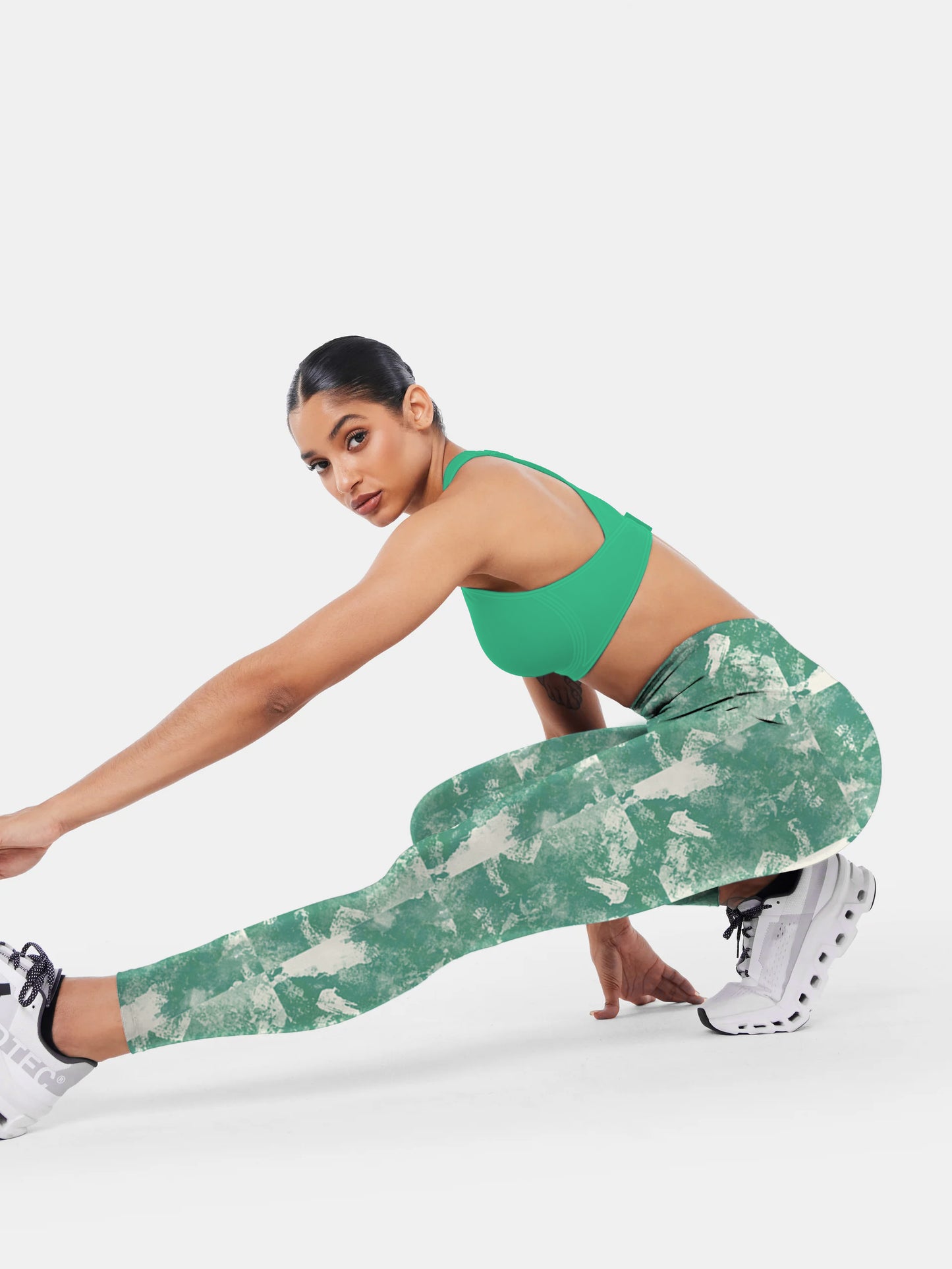 I138 Ink-dyed Yoga leggings green