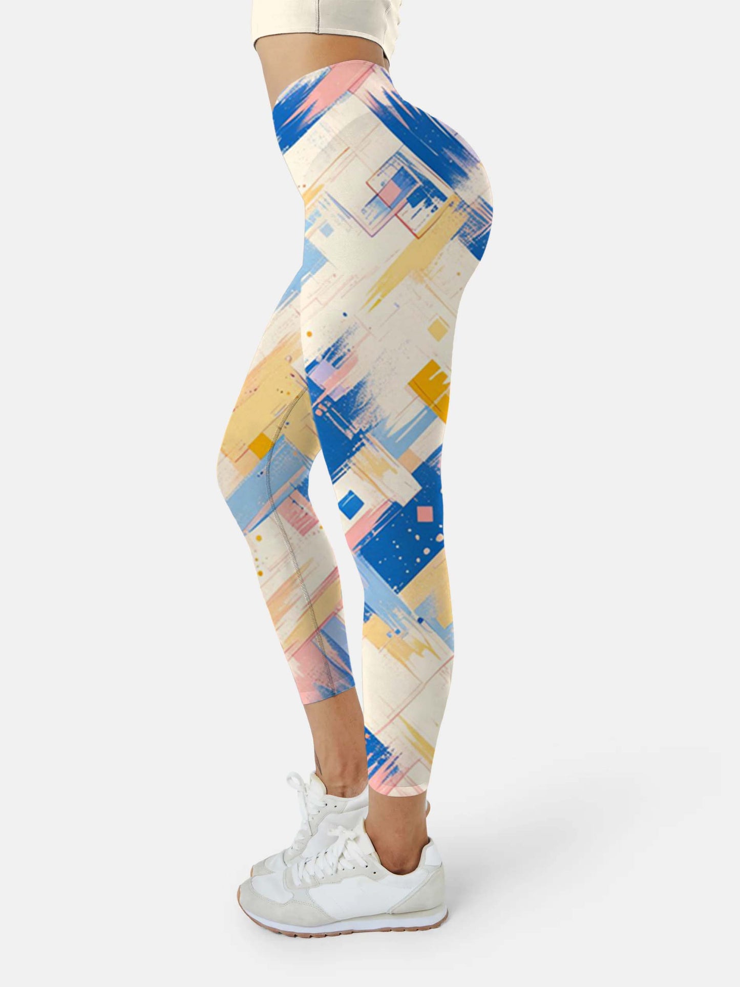 B258 Colorblock Yoga leggings white