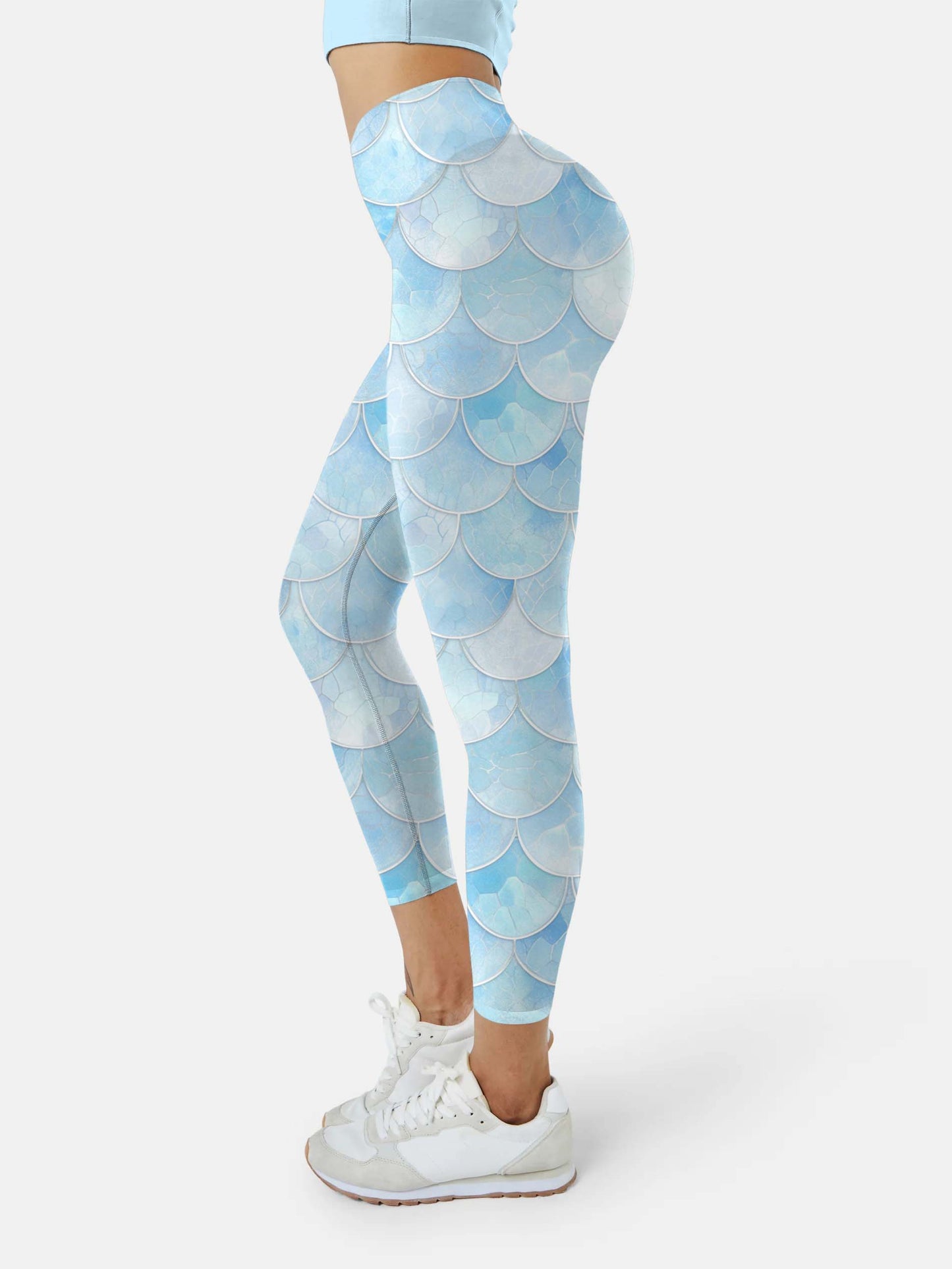 A234 blue scale yoga leggings