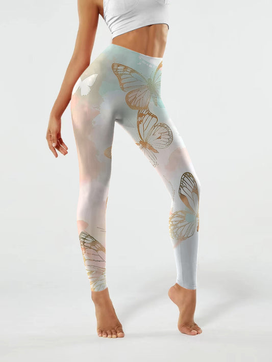 A149 Butterfly Print Yoga leggings