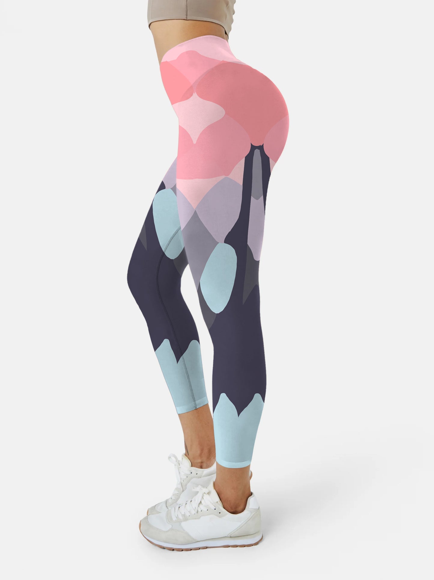 I121 Irregular Printed yoga leggings