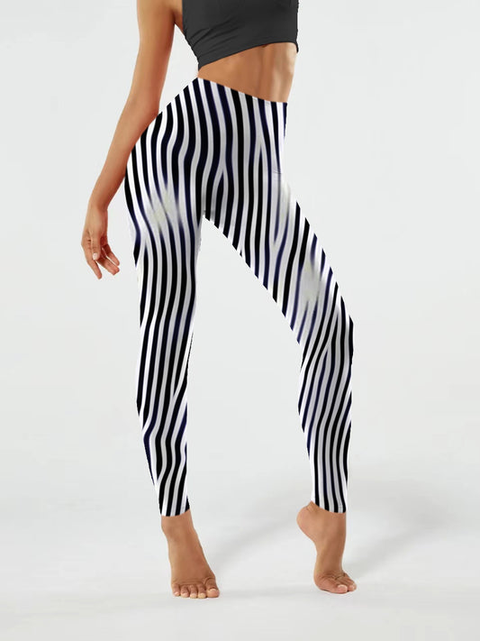 G169 pinstripe print yoga leggings