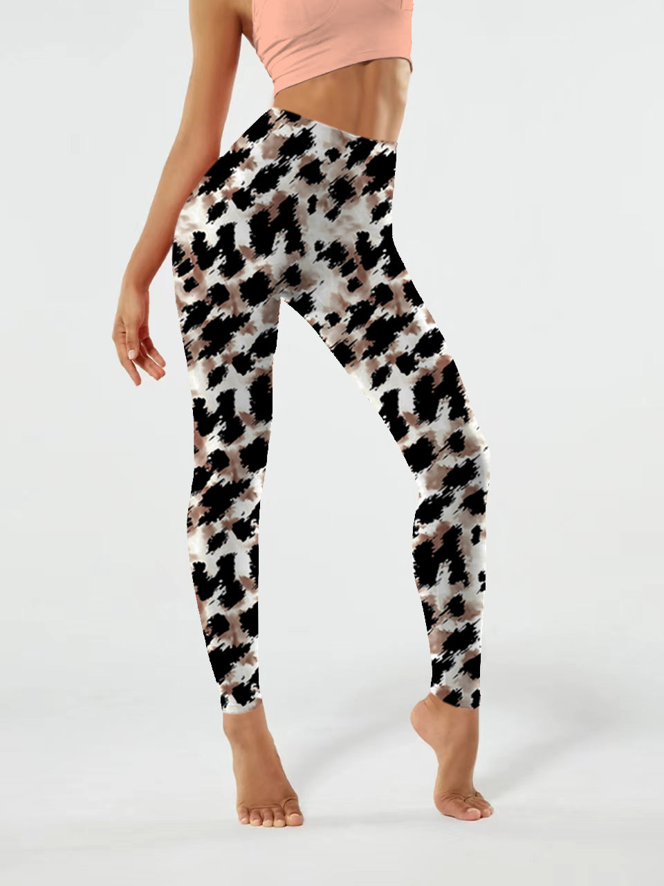 A171 leopard print yoga leggings