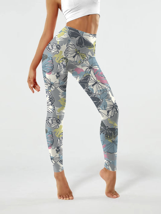 A172 Butterfly Prints yoga leggings