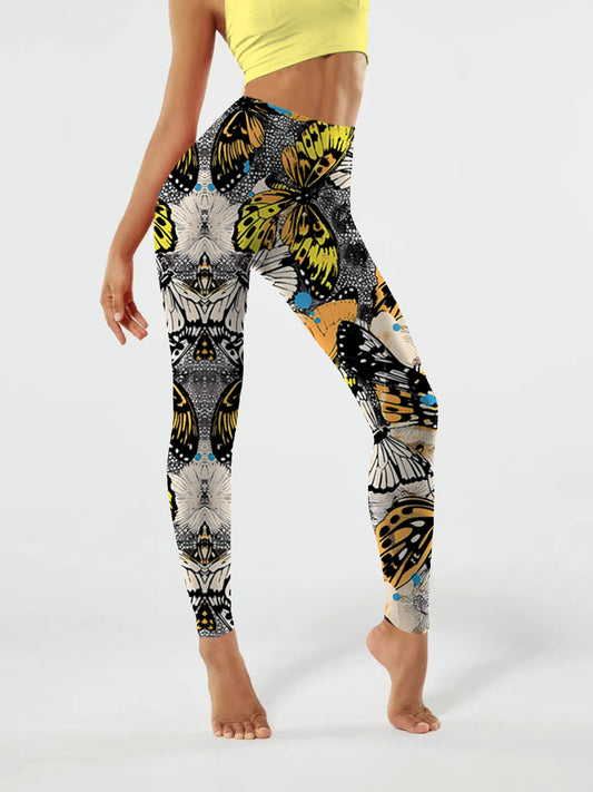 A174 Butterfly Prints yoga leggings