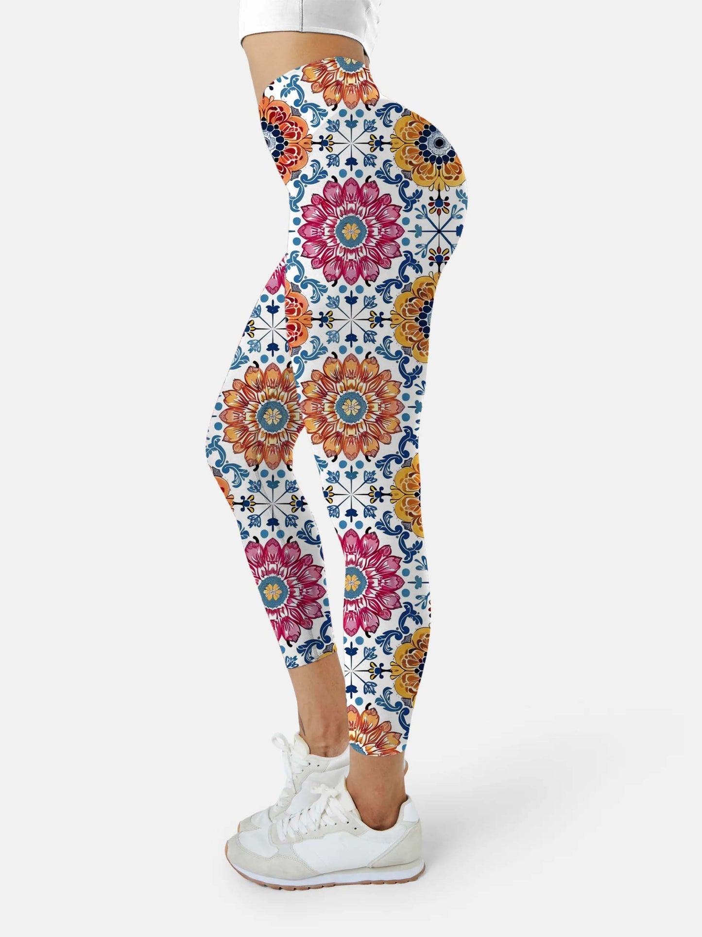 F219 Ethnic style lattice yoga leggings