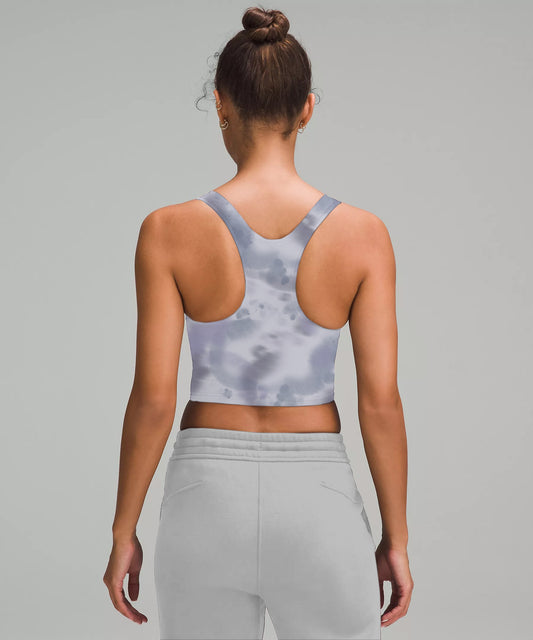 Gray Blue Ink Dye Yoga Top Tank