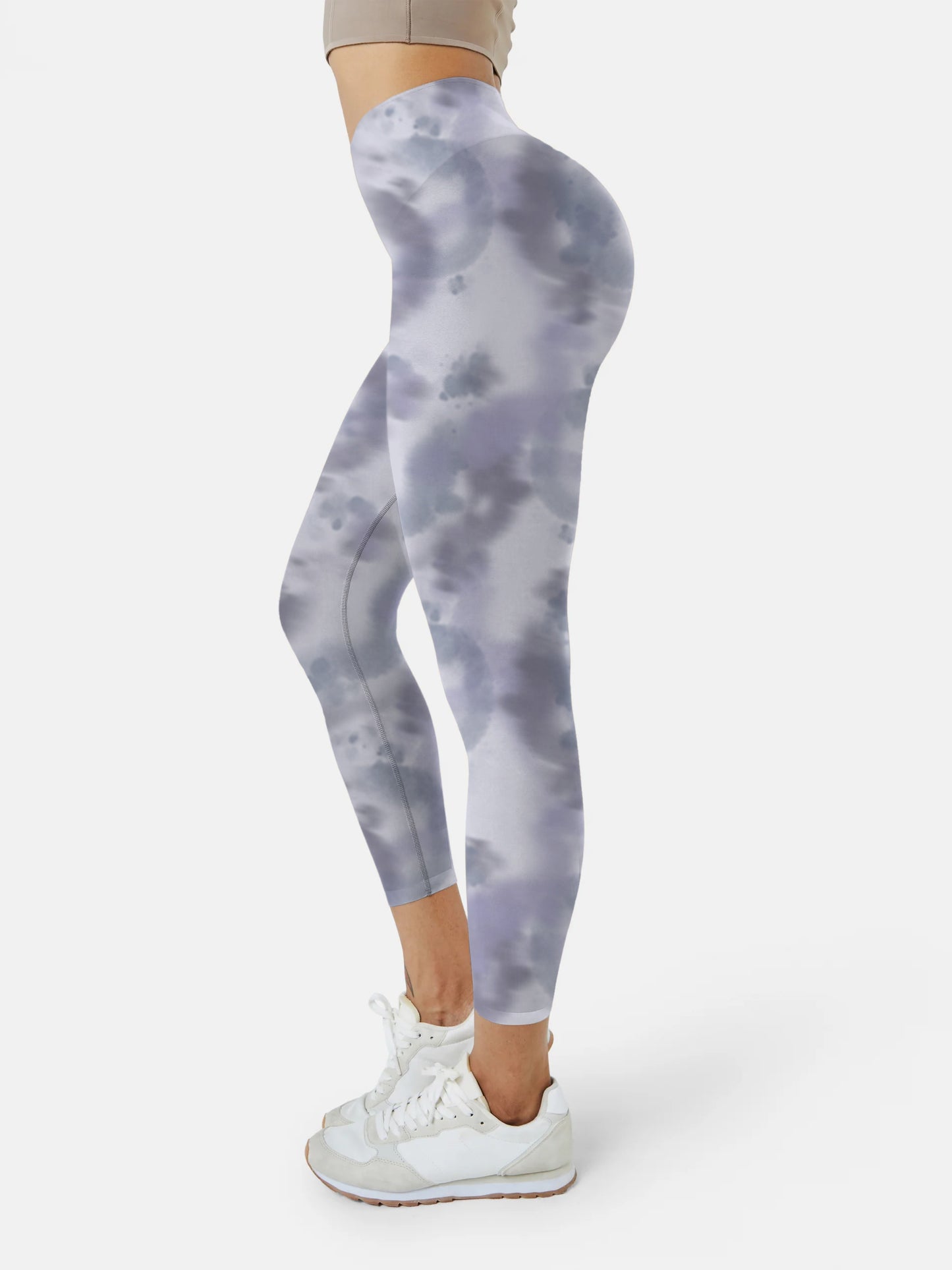 Gray Blue Ink Dye Yoga leggings