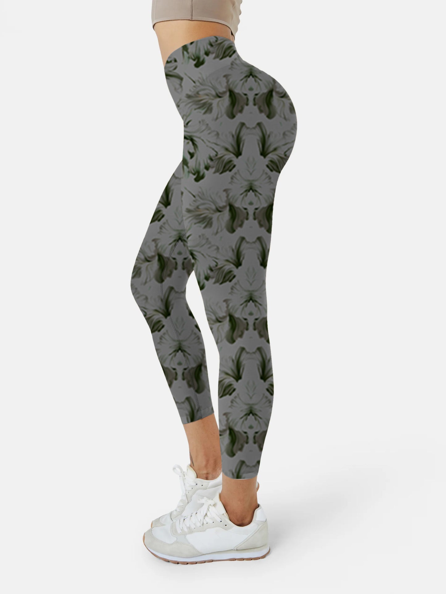 F106 Ink-dyed yoga leggings grey