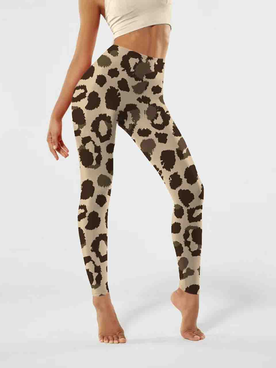 A155 Leopard print Yoga leggings