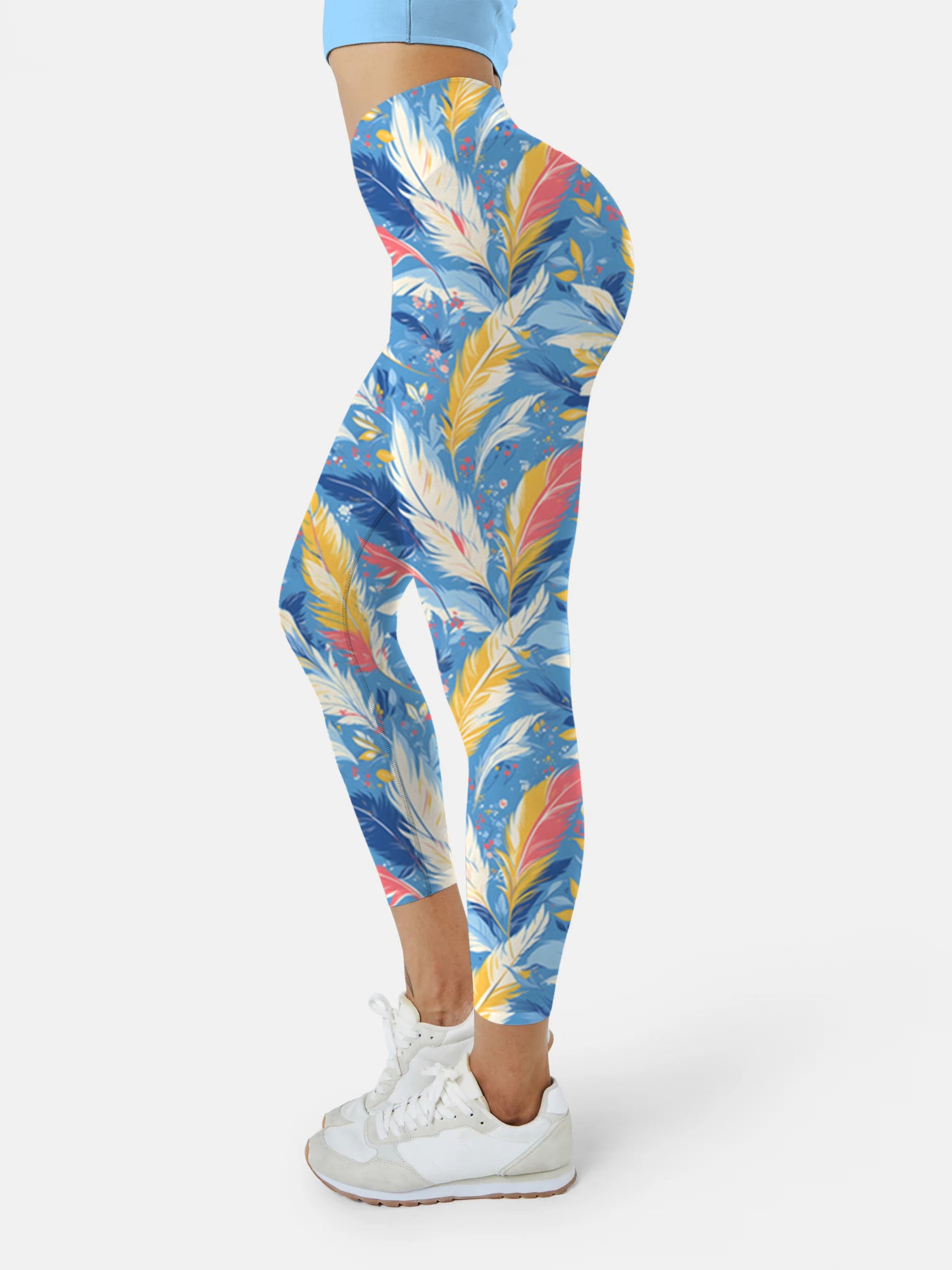 F212 print yoga leggings  feather