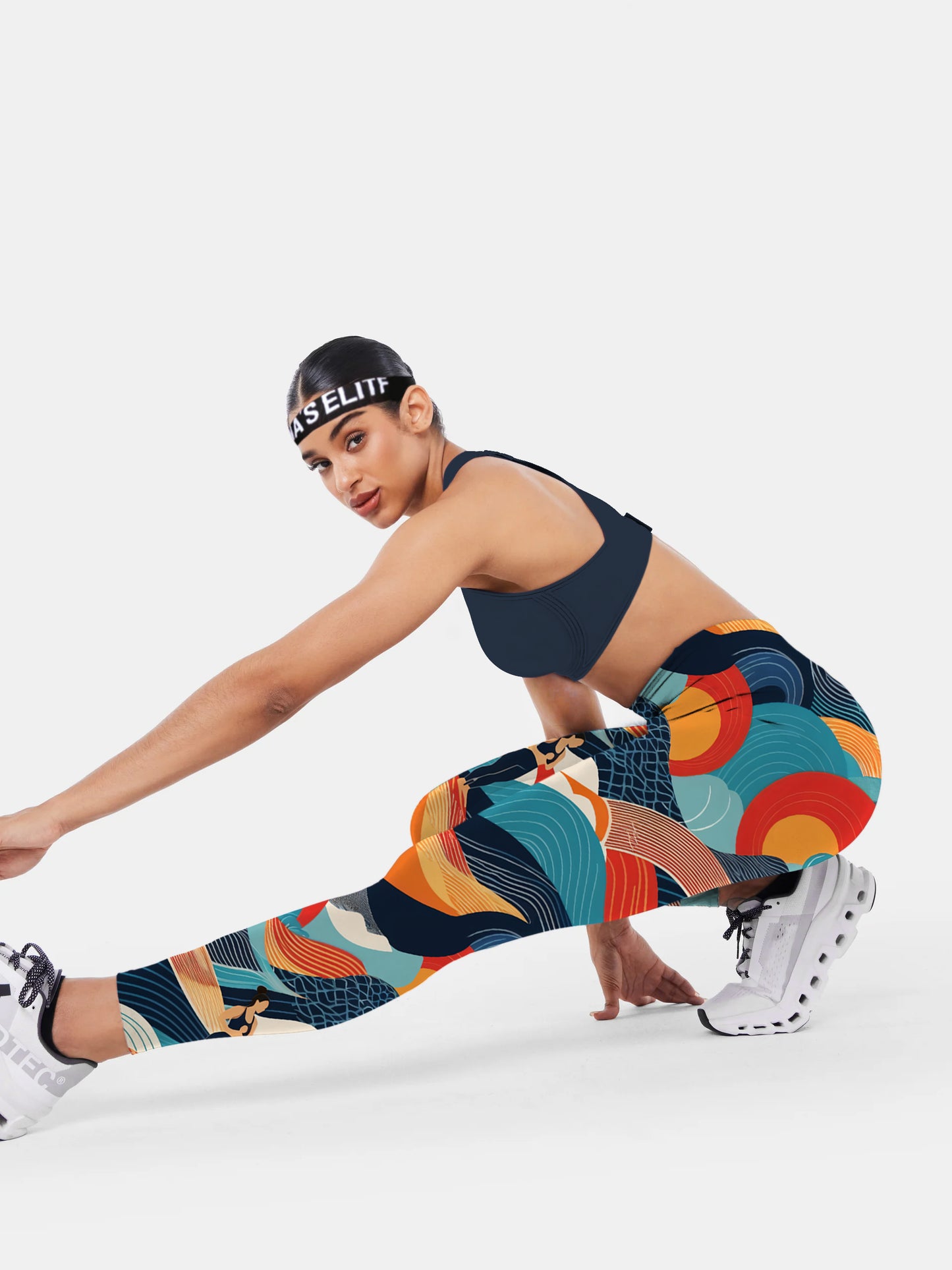 G193 geometric print yoga leggings