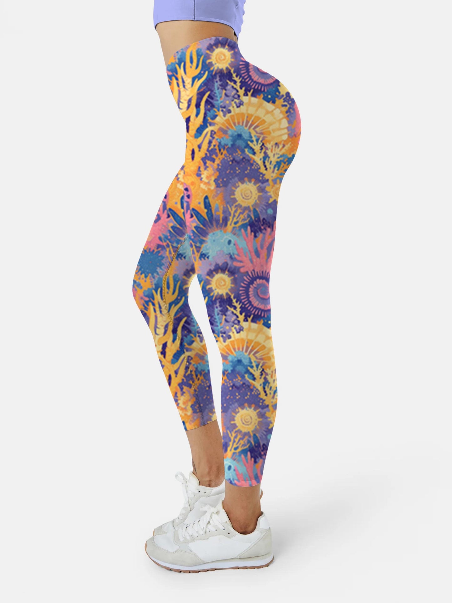 S273 Abstract Sun yoga leggings