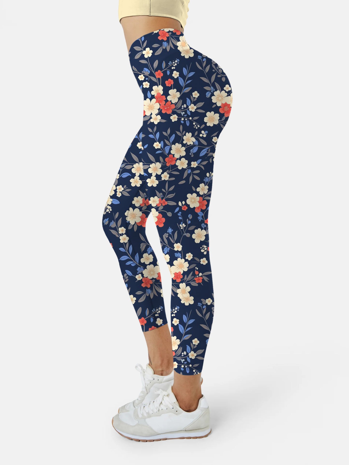 F239  Crushed Flower yoga leggings