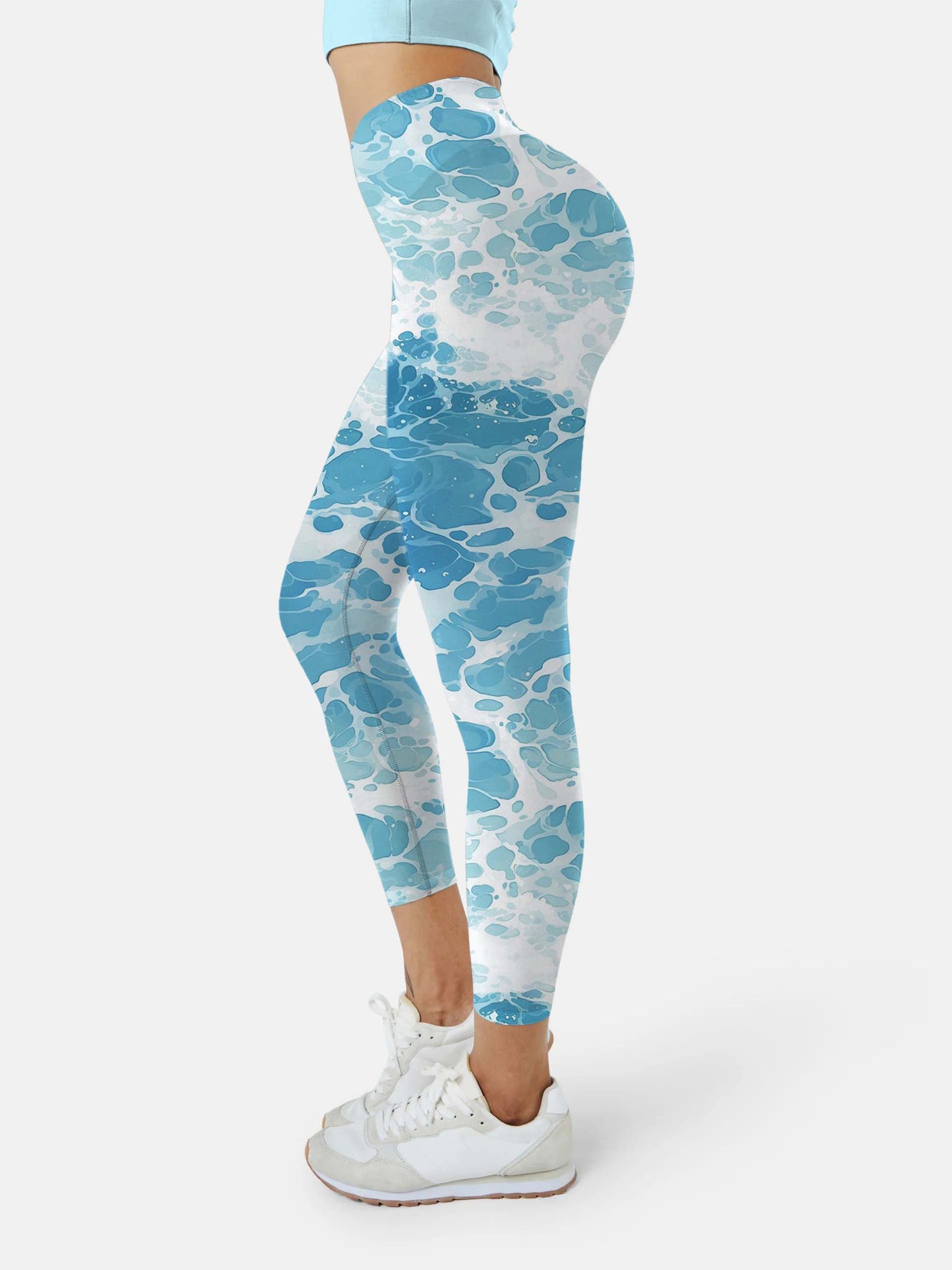 S215 blue wave yoga leggings