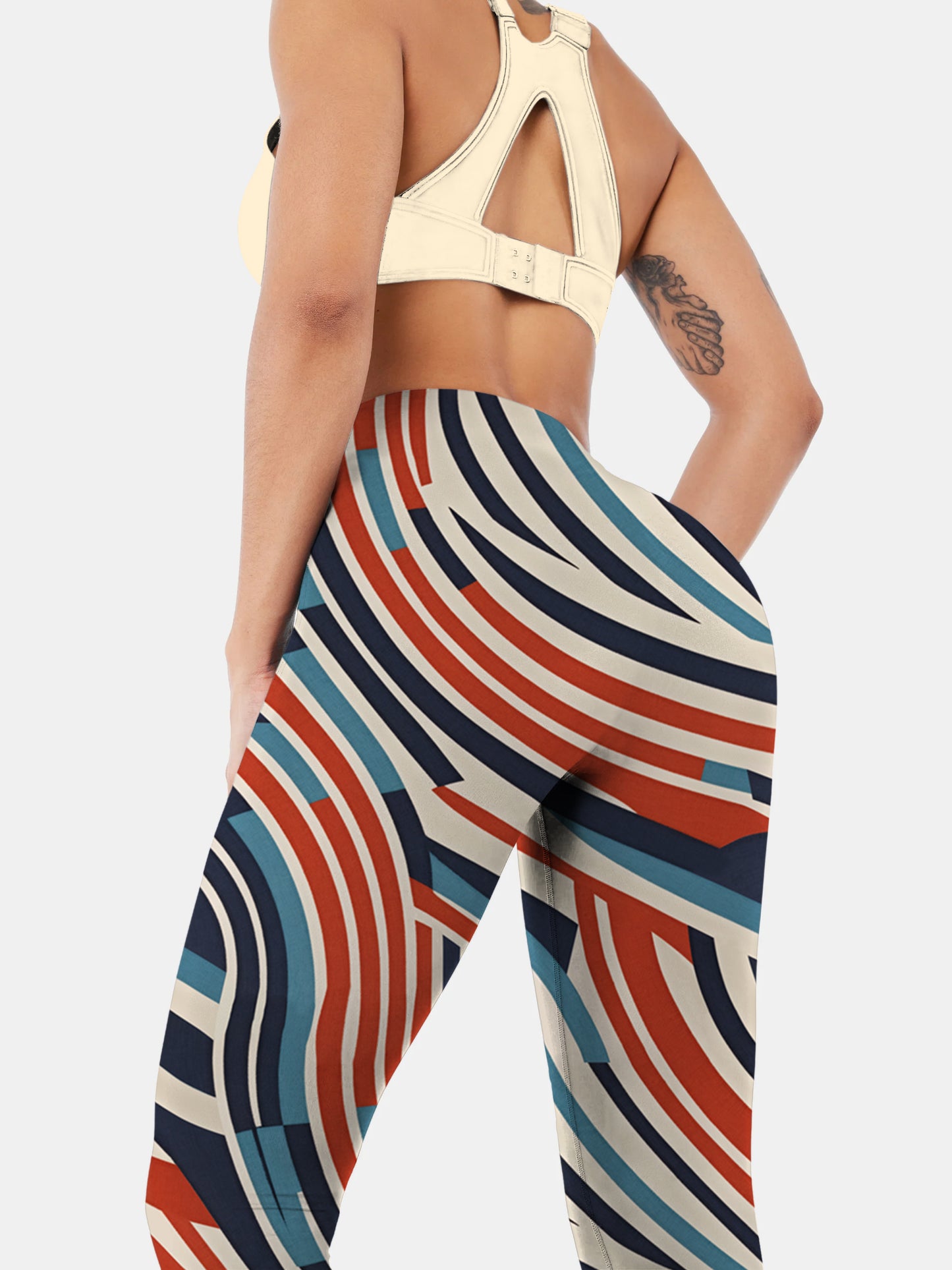 G185 geometric print yoga leggings