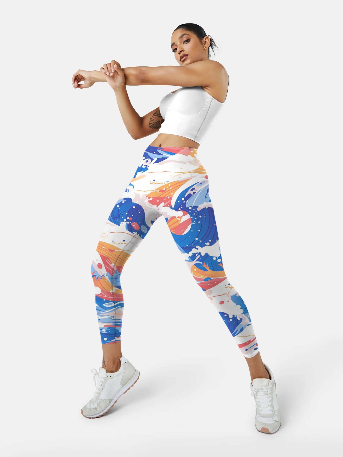 S225 Cartoon Waves yoga leggings