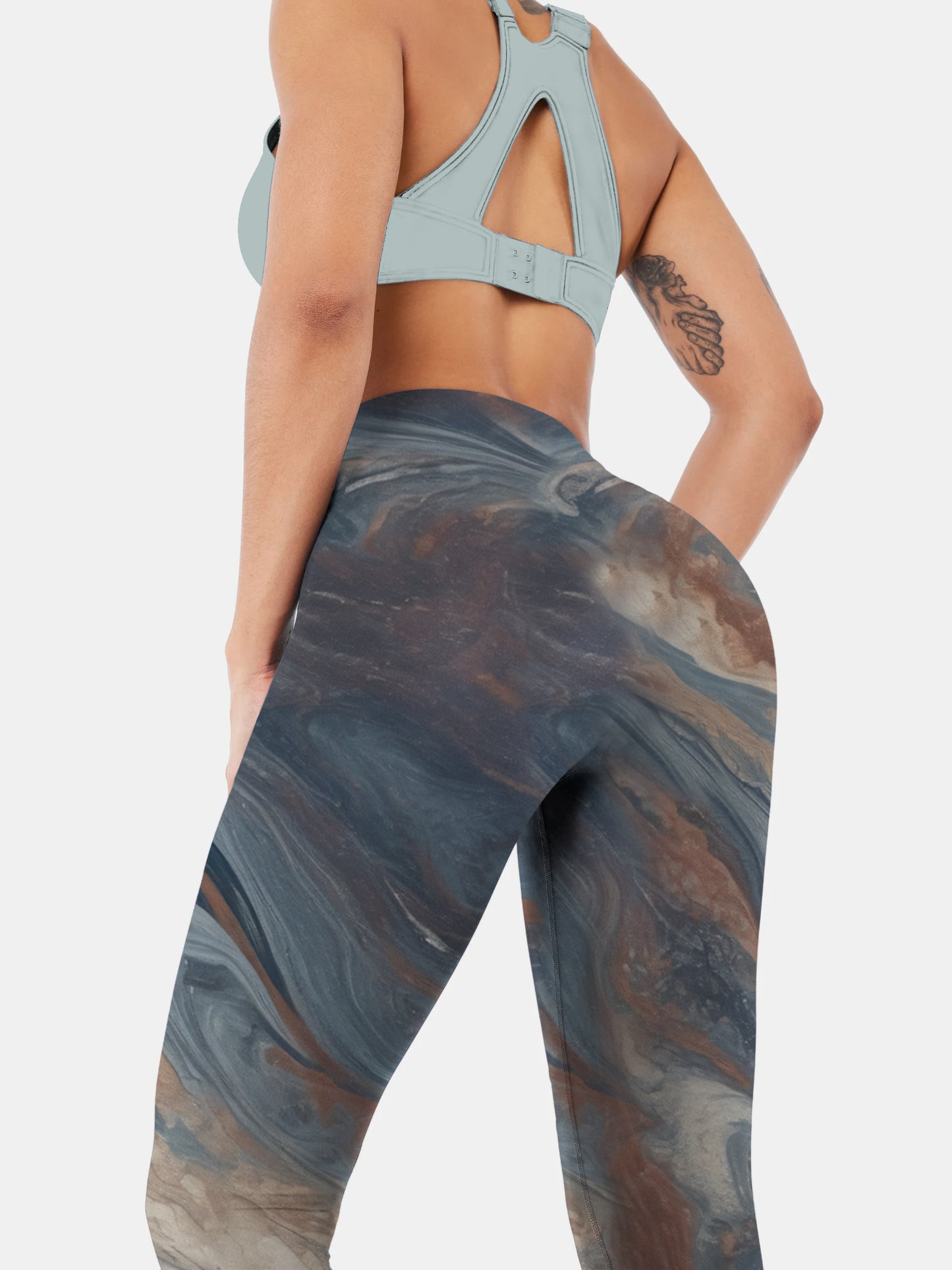 I195 Ink-dyed yoga leggings