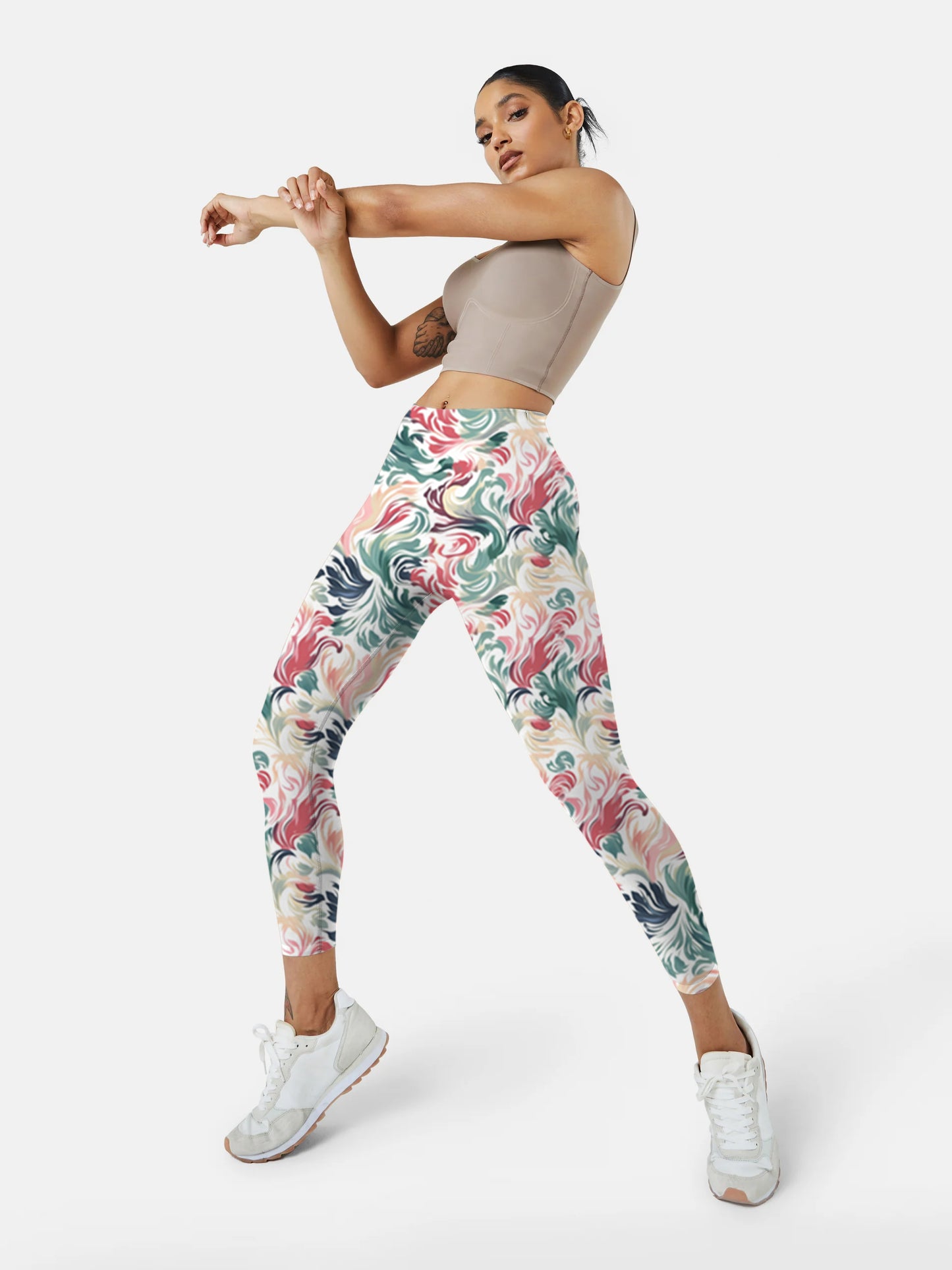 F112 printed yoga leggings