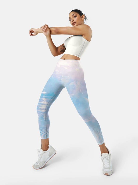 S277 dreamy blue yoga leggings