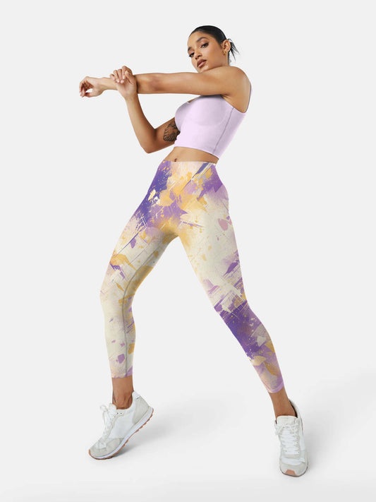 I256 Ink-dyed Yoga leggings purple