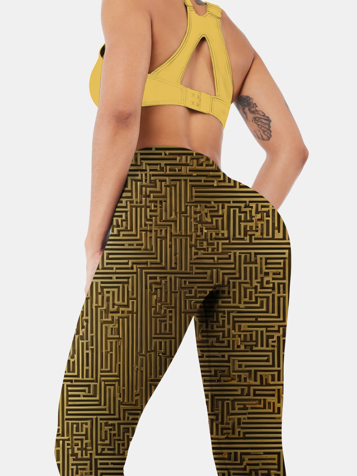 G201 geometric print yoga leggings