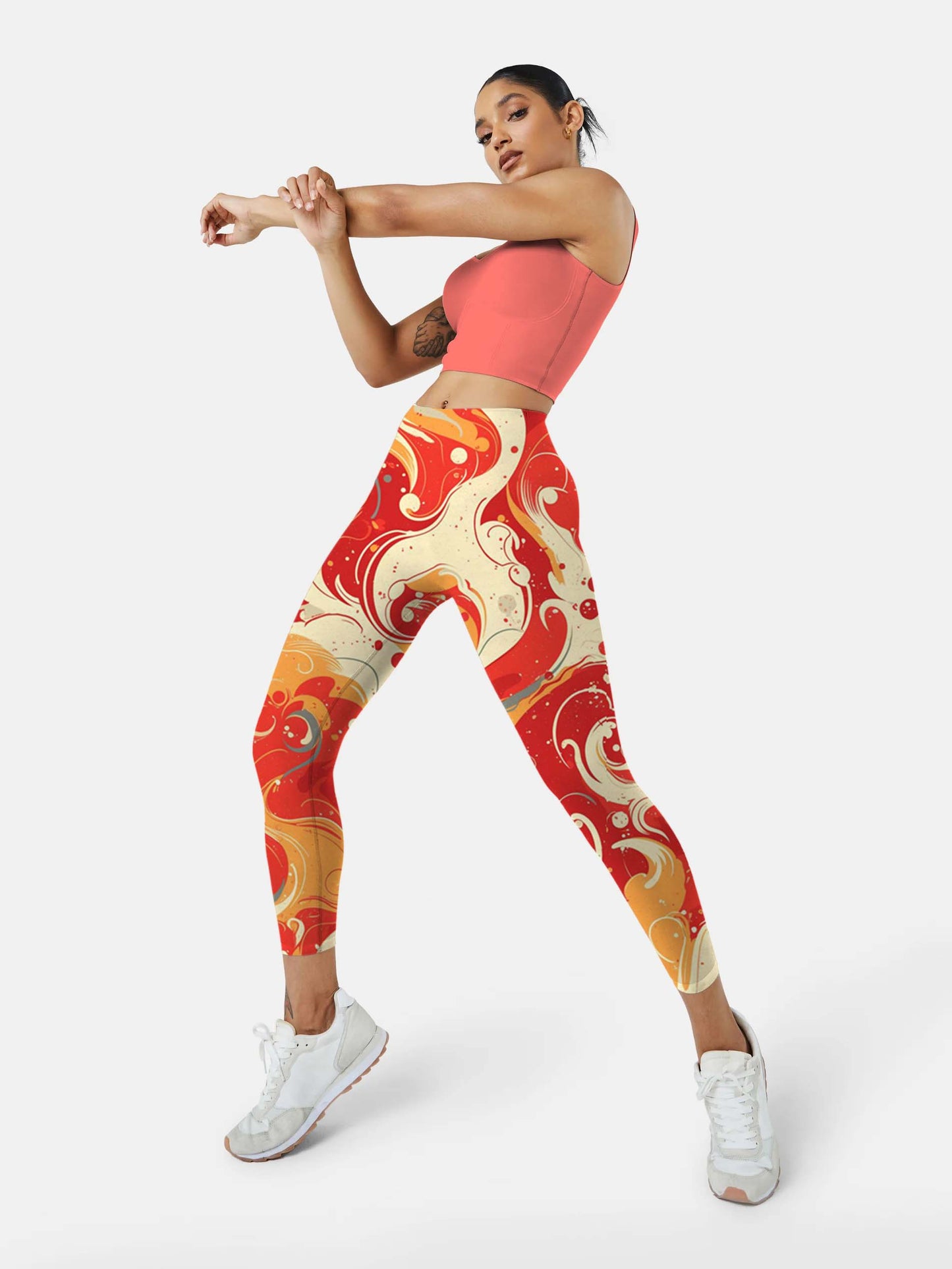 I257 Flow Liquid Yoga leggings red