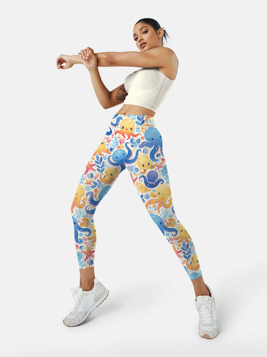 A216 Lovely Octopus yoga leggings