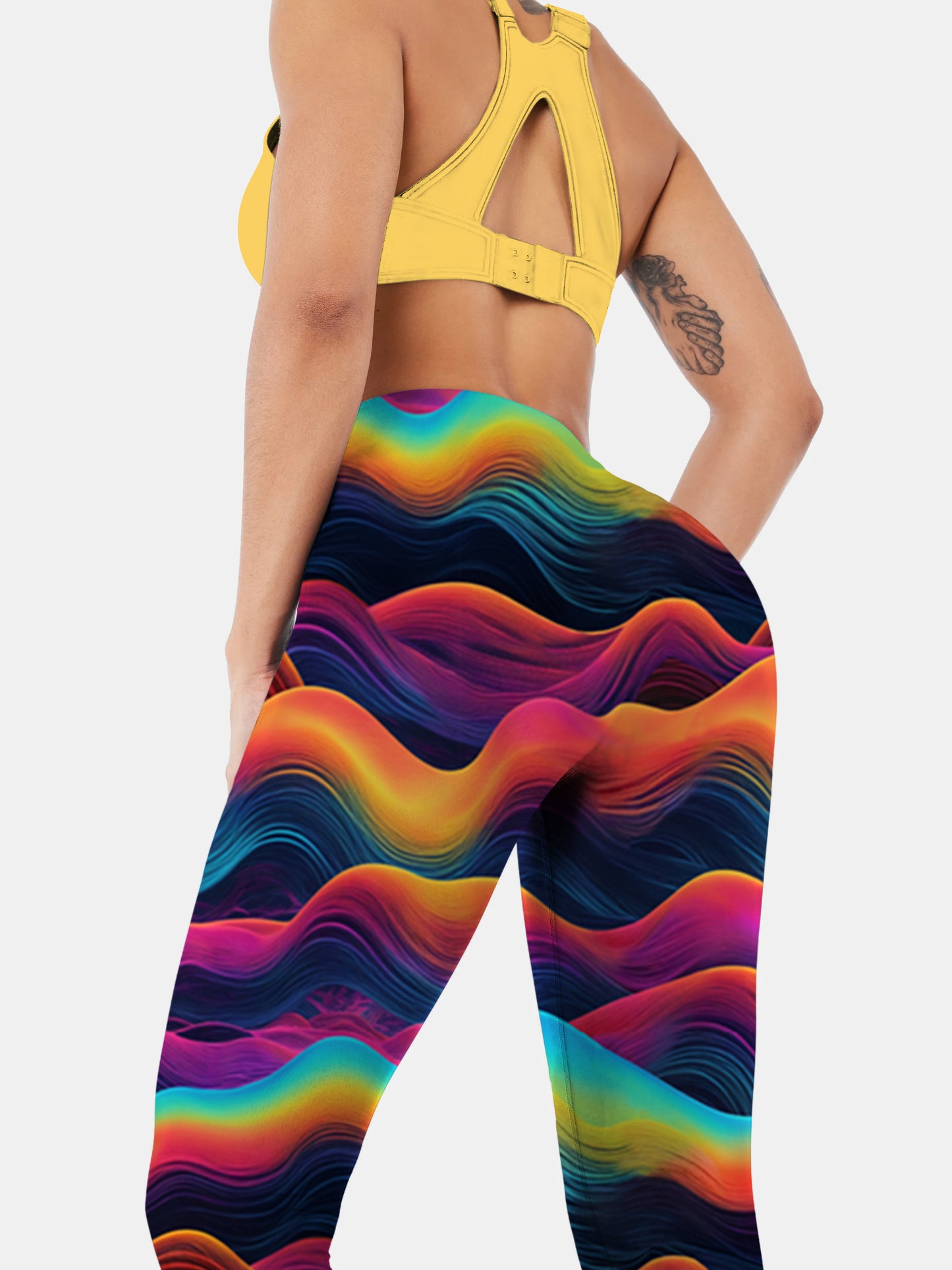 G186 geometric print yoga leggings