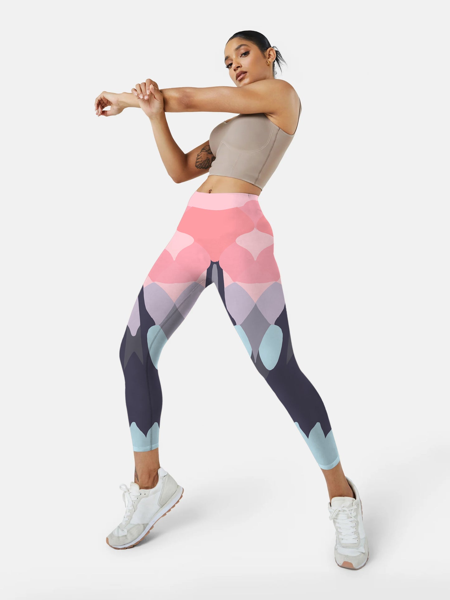 I121 Irregular Printed yoga leggings