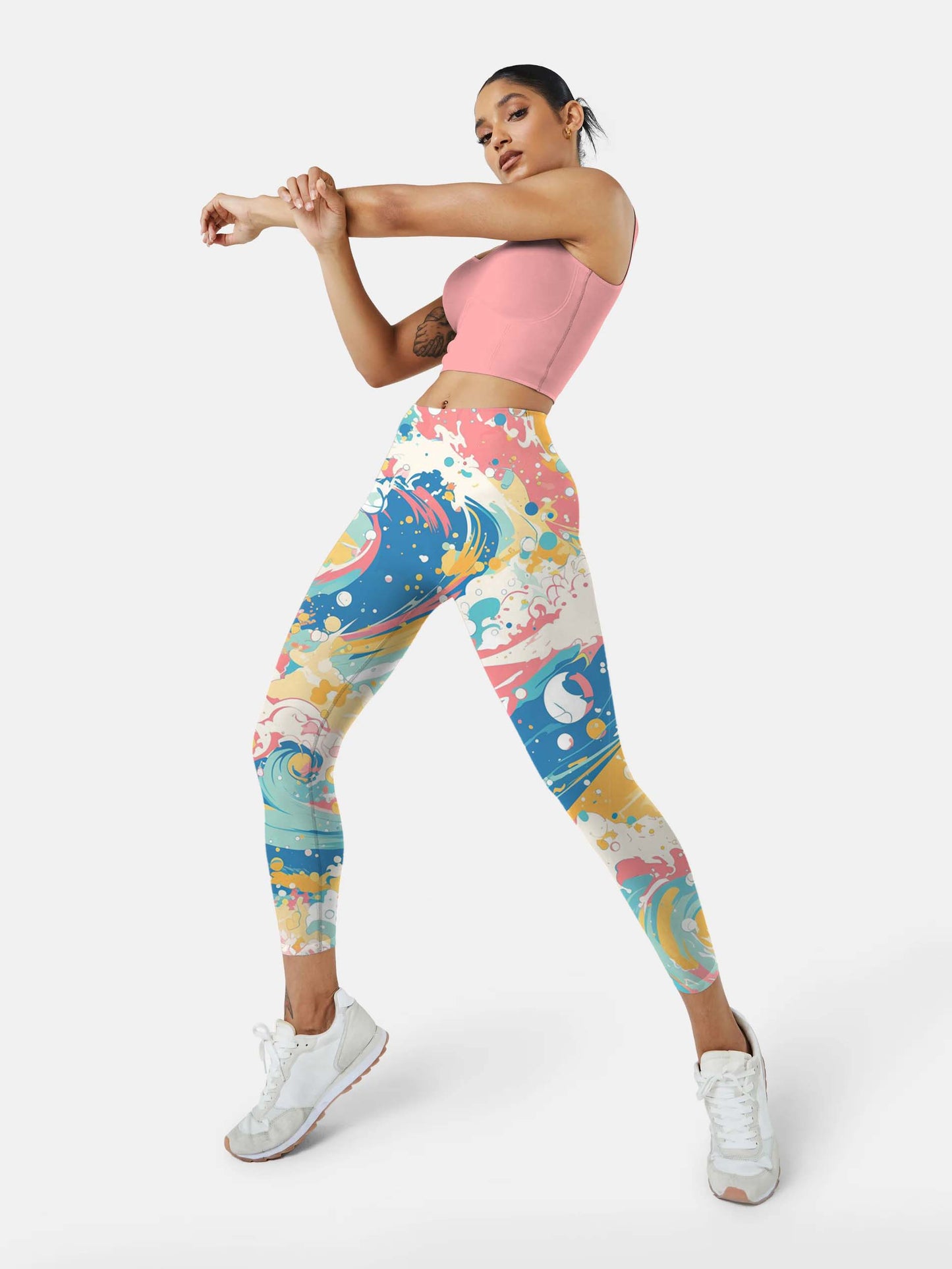 S236 Colorful Waves yoga leggings