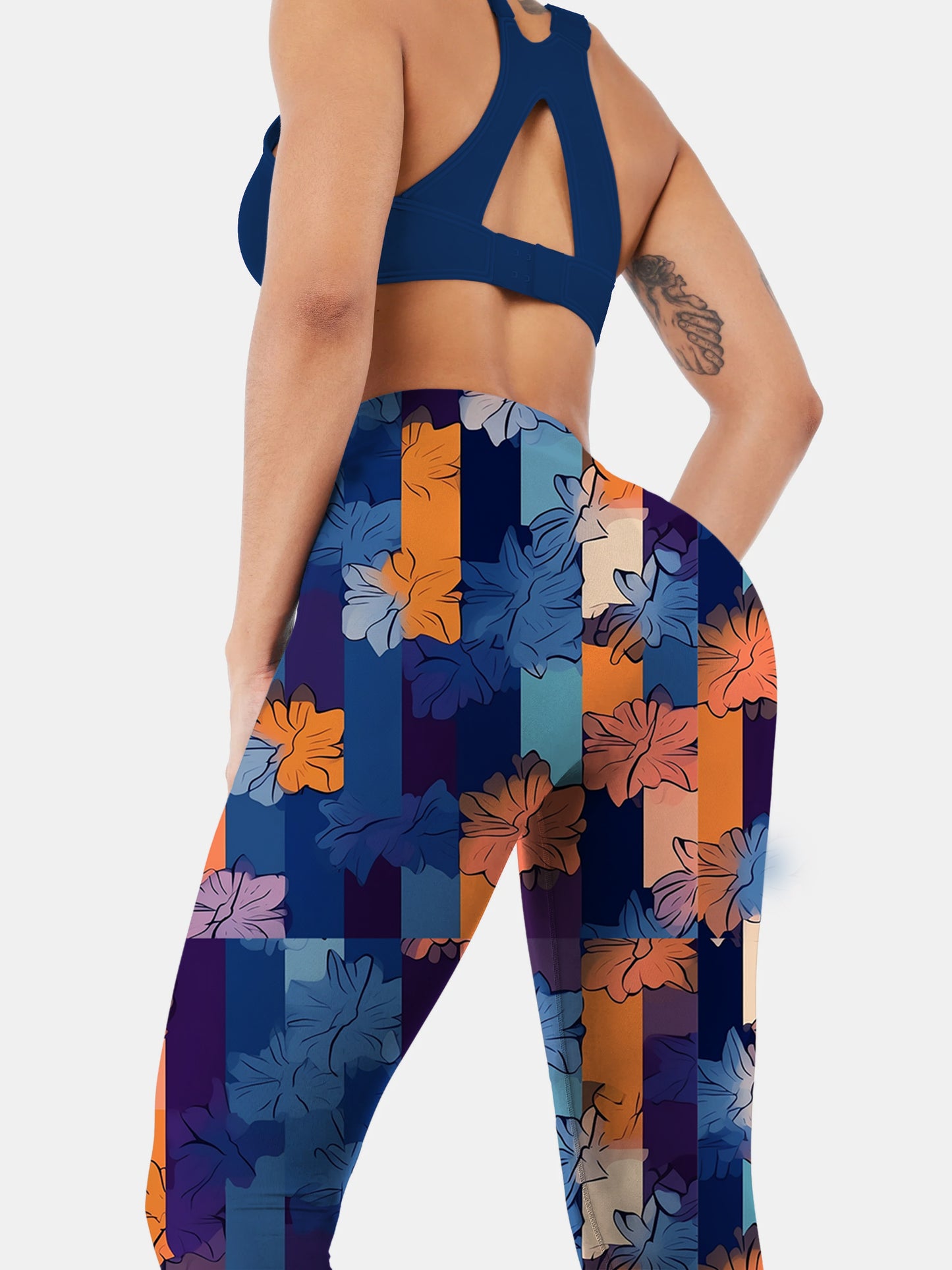 G144 geometric print yoga leggings