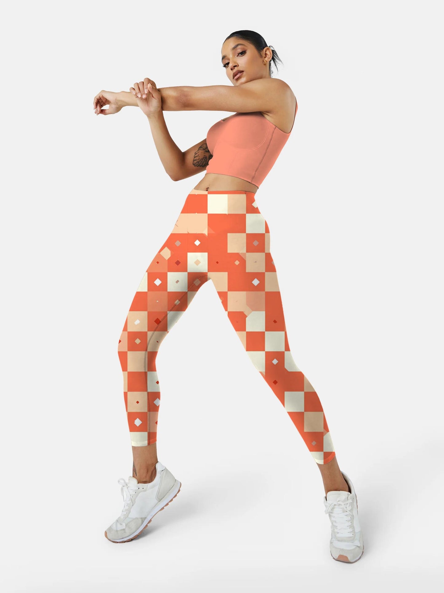 B267 Colorblock Yoga leggings Orange