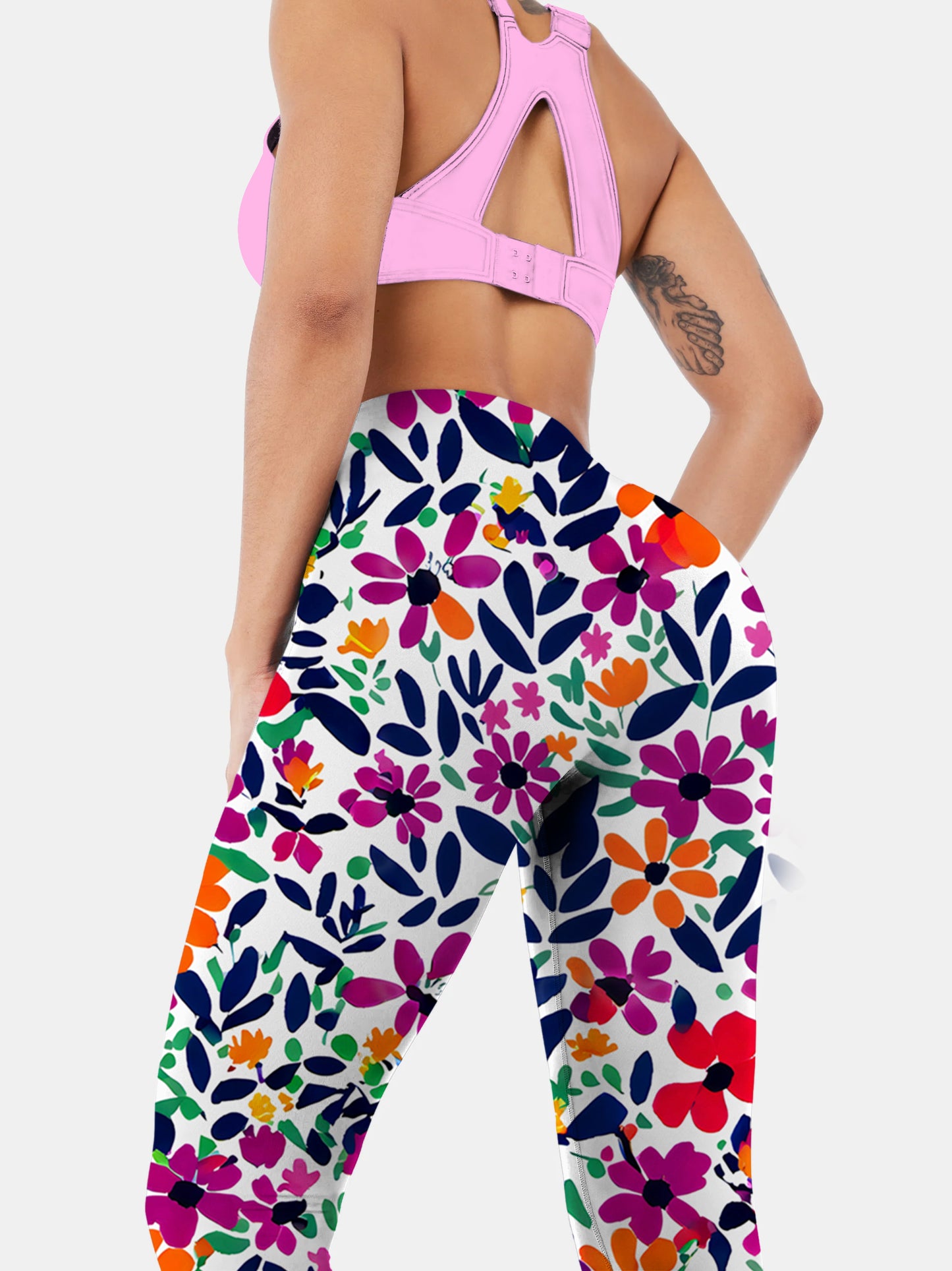 F188 crushed flower yoga leggings