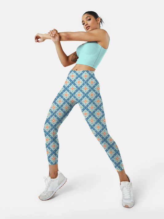 F269 Ethnic style yoga leggings