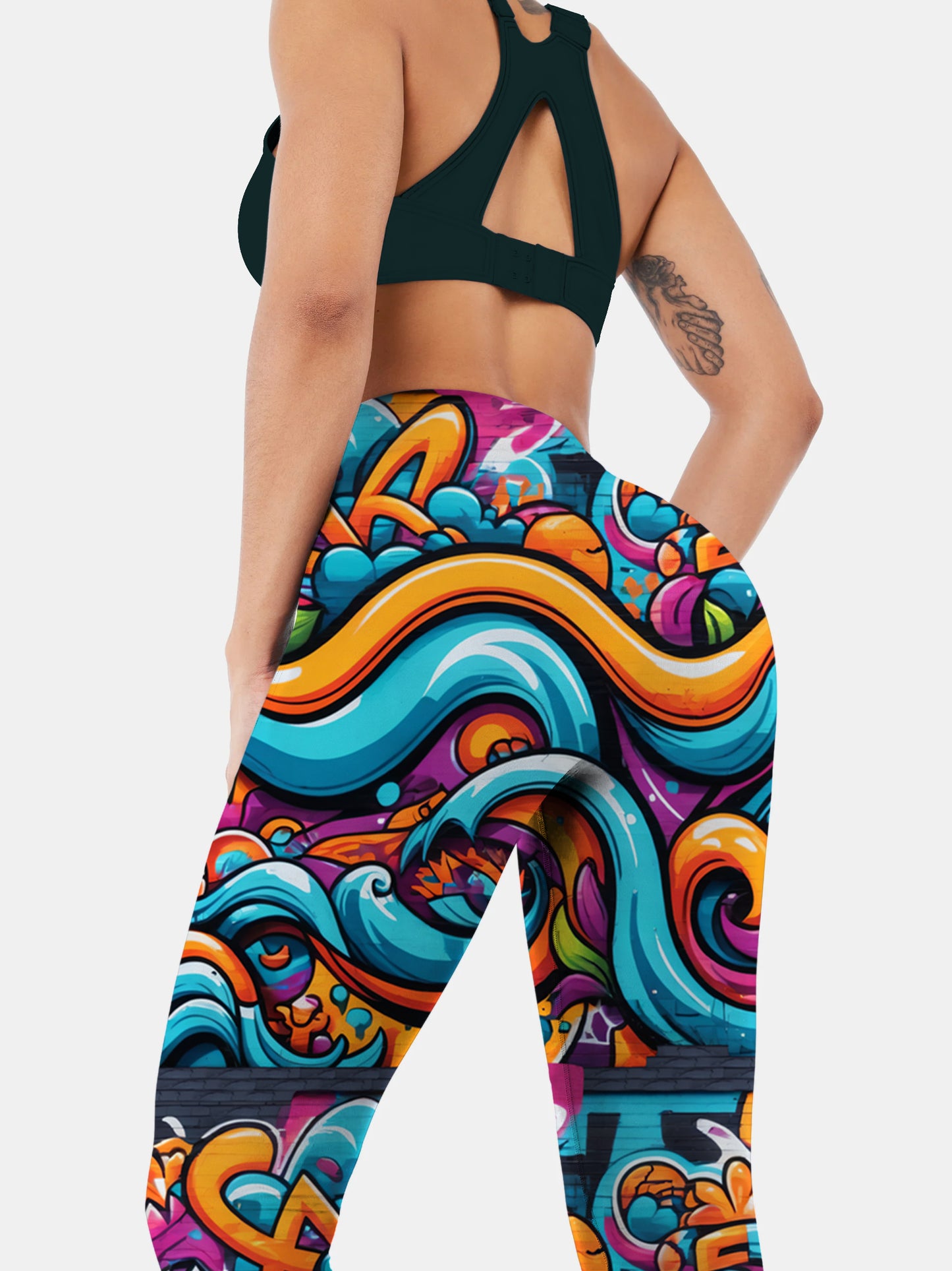 A191 Abstract Pattern Color yoga leggings