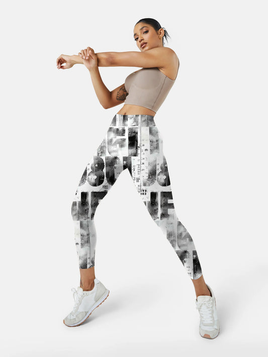 N107 Ink-dyed yoga leggings white