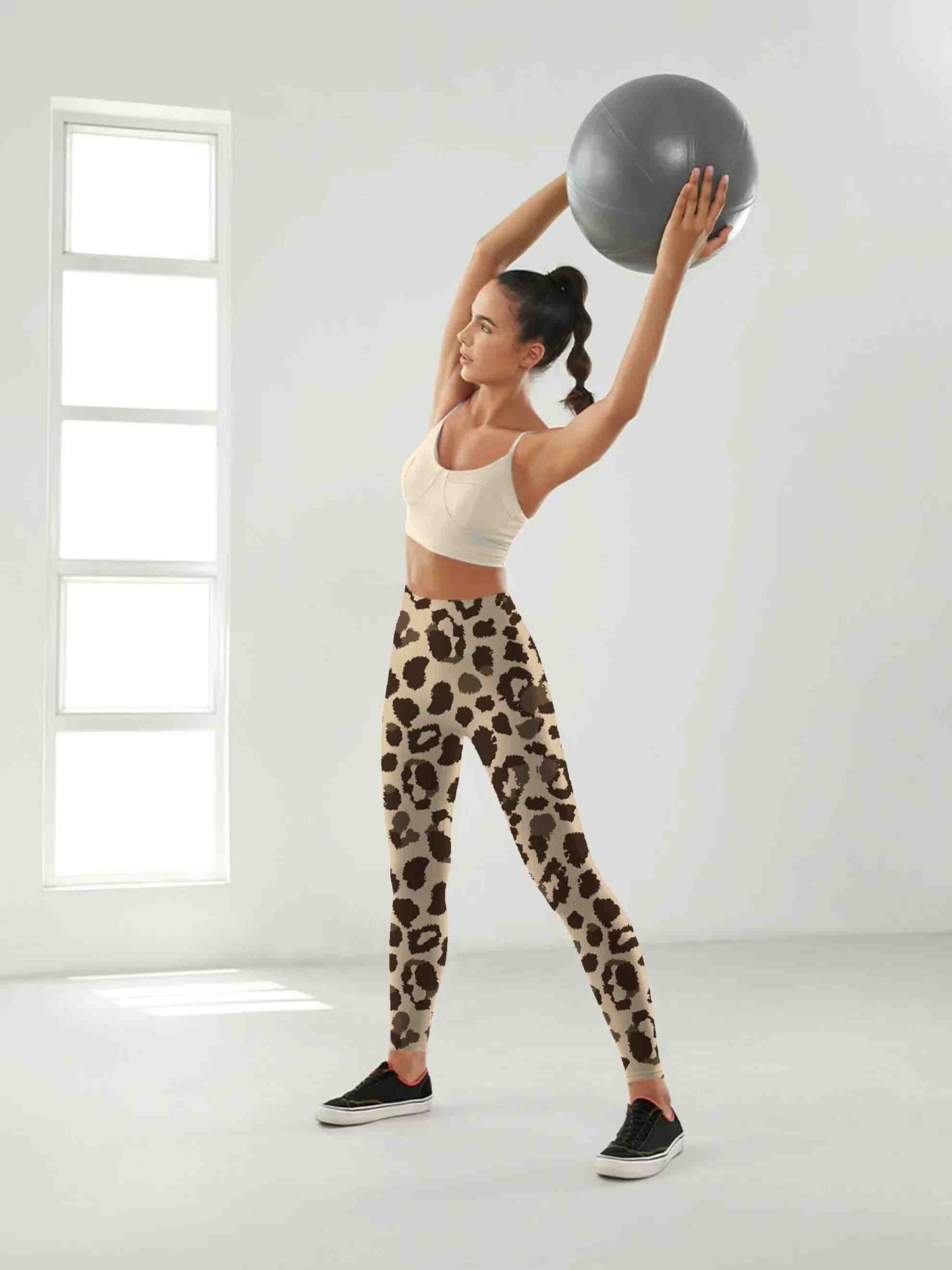 A155 Leopard print Yoga leggings