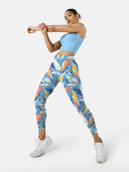 F212 print yoga leggings  feather