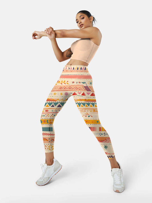 F247 Ethnic style yoga leggings