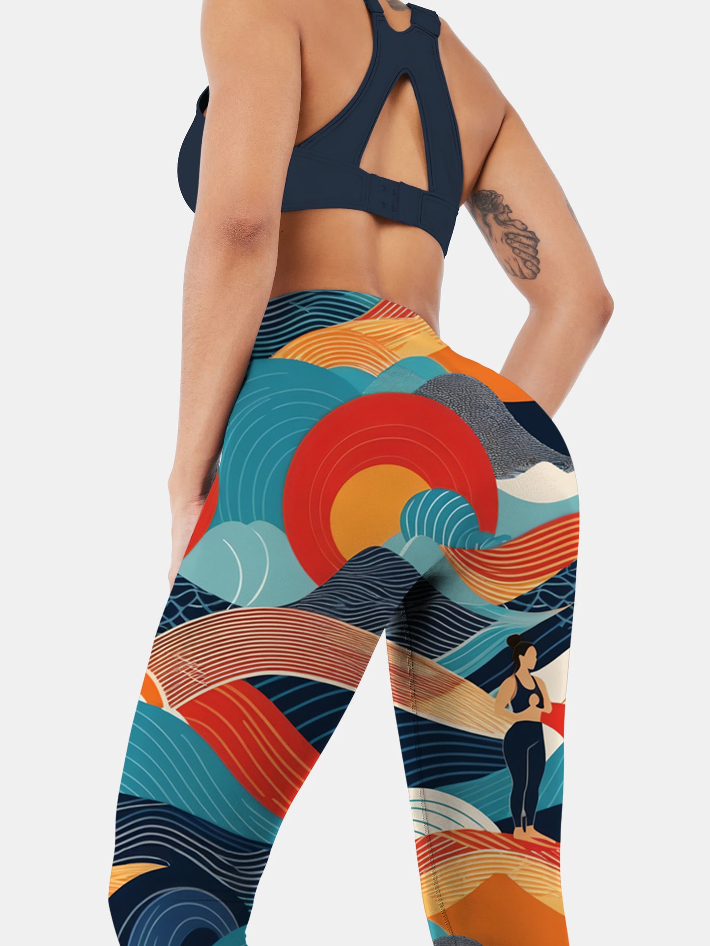 G193 geometric print yoga leggings