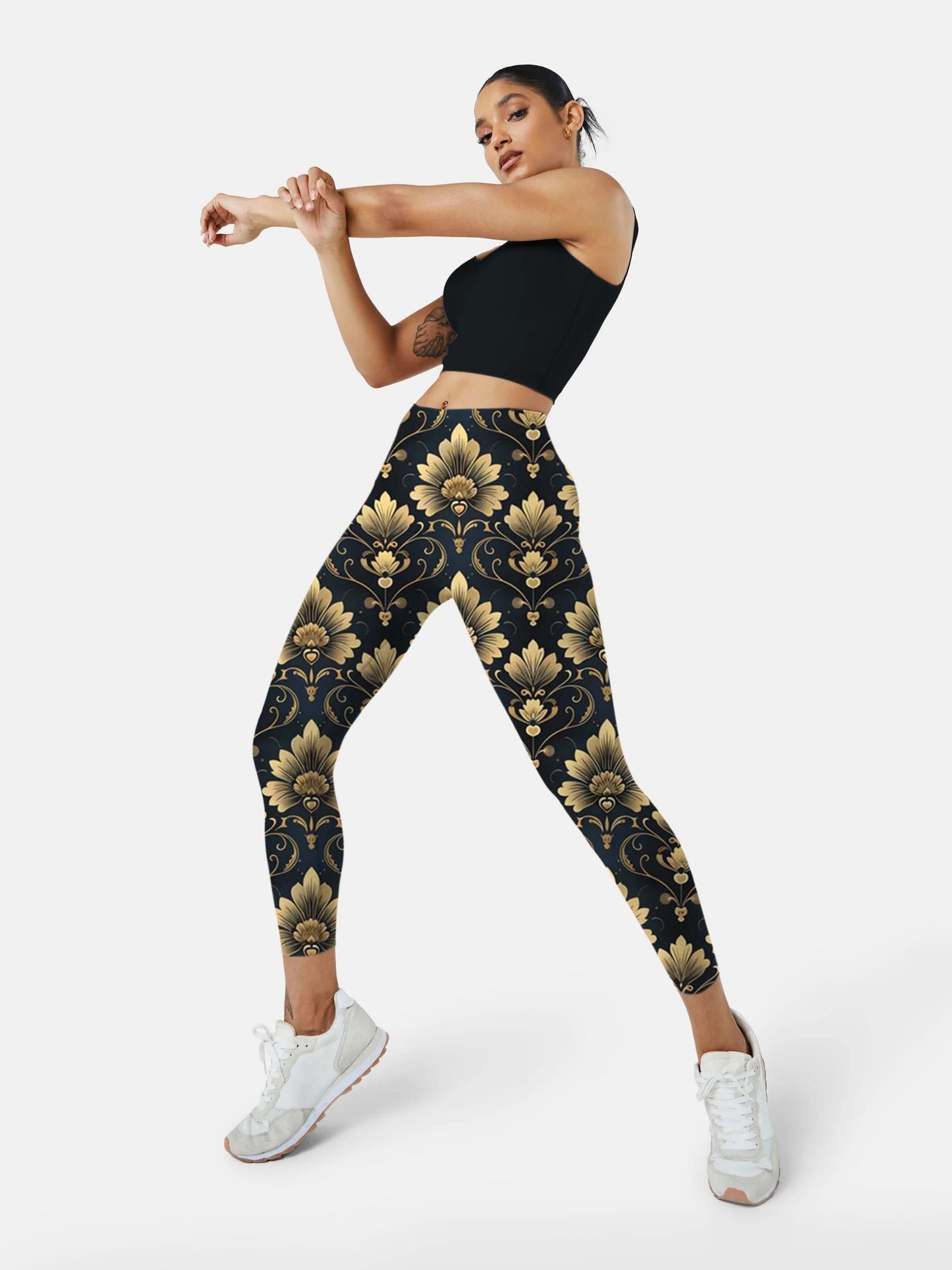 F248 Ethnic style yoga leggings