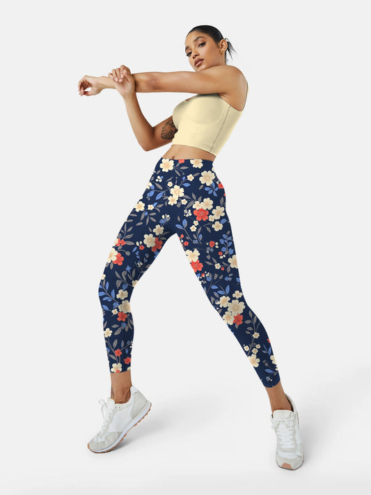 F239  Crushed Flower yoga leggings