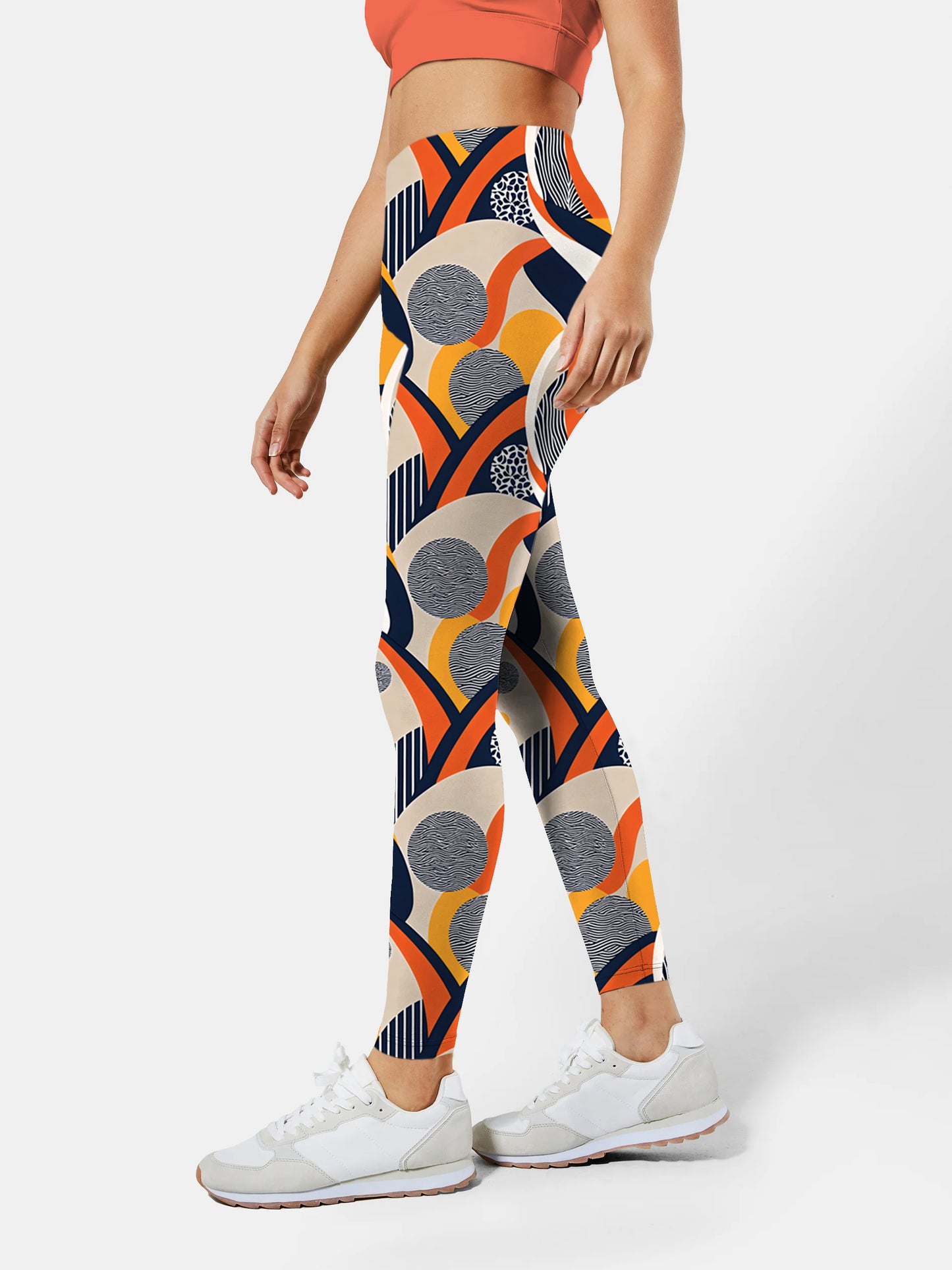 G184 geometric print yoga leggings