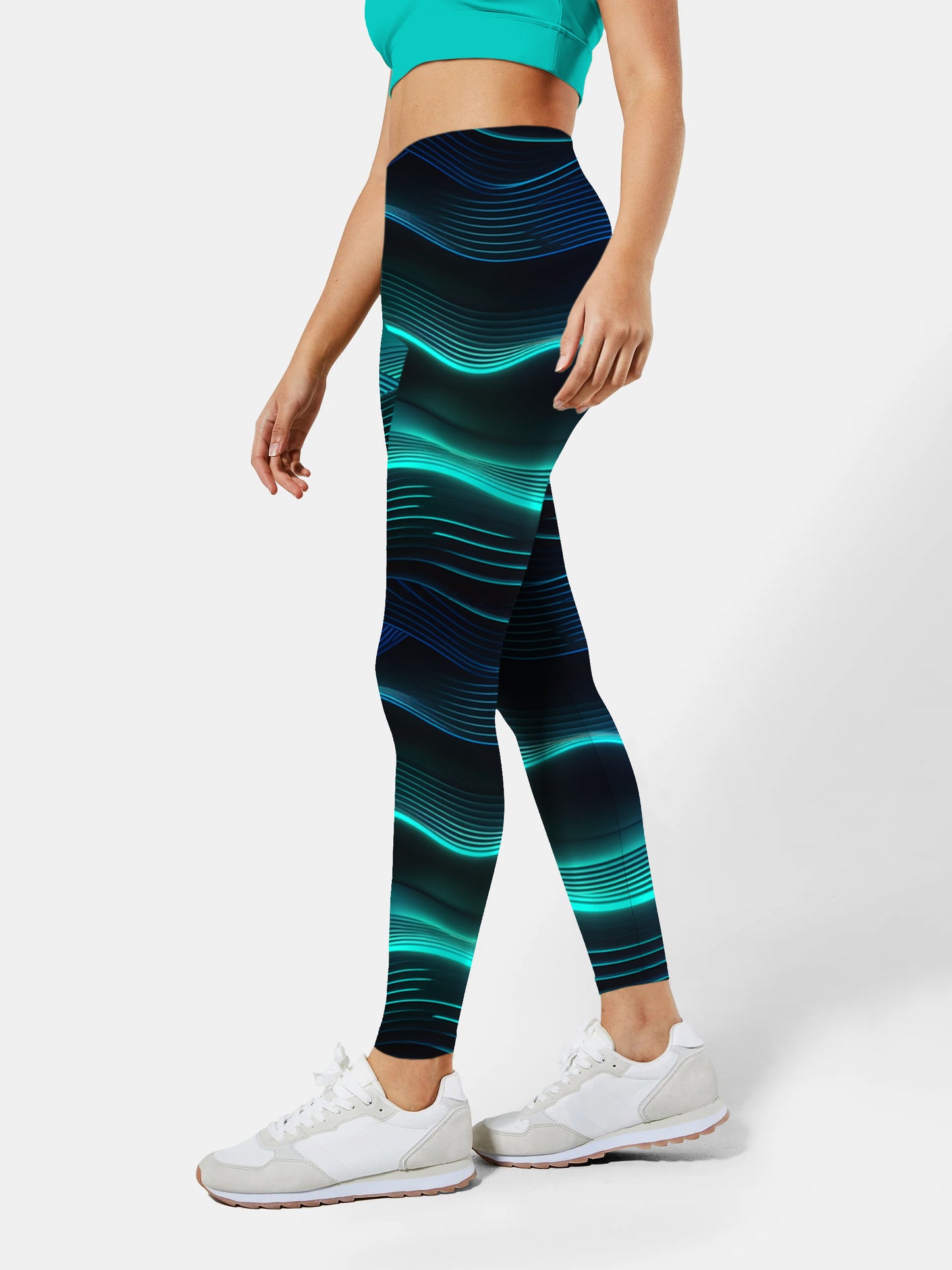 G194 geometric print yoga leggings