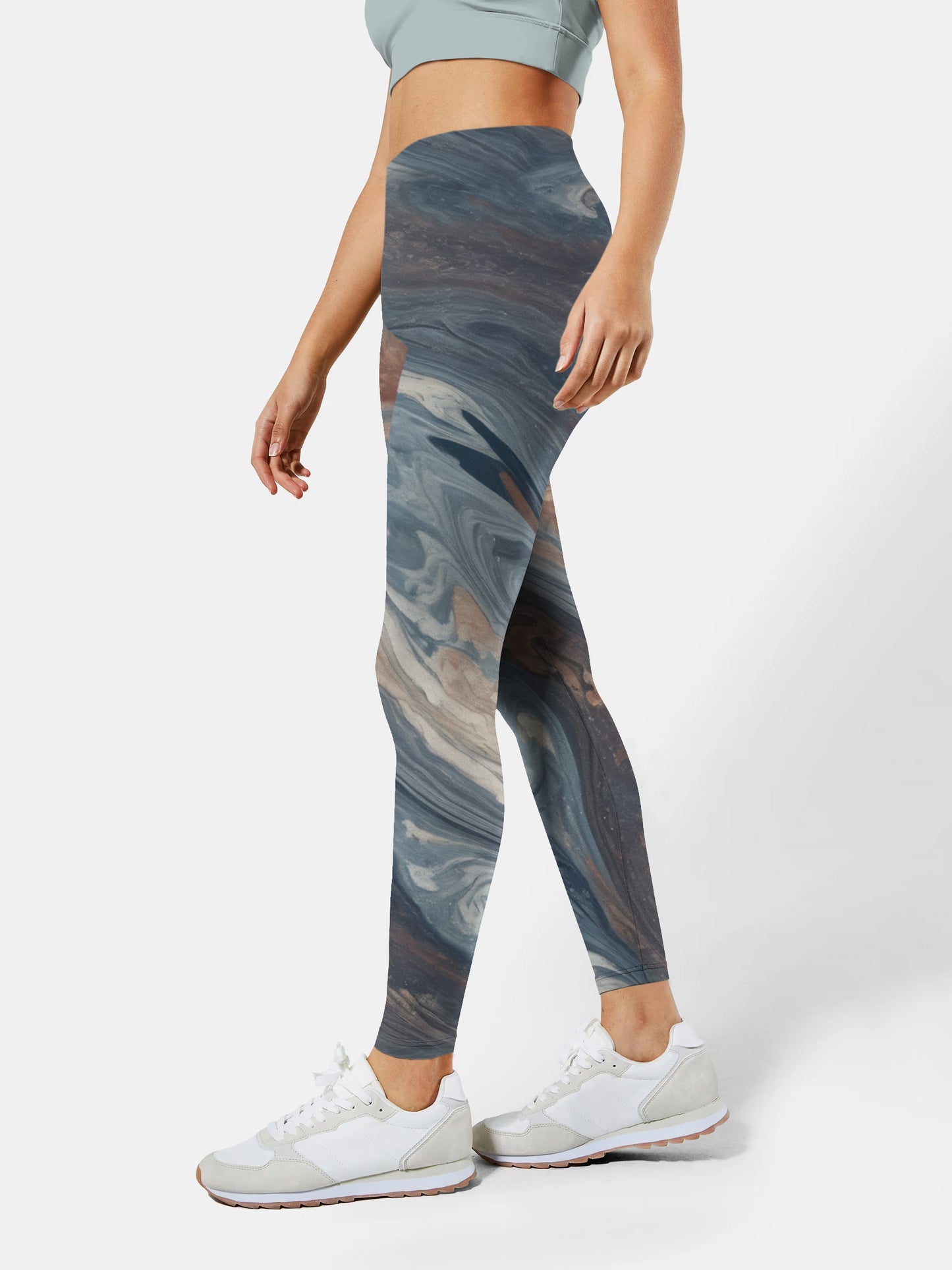 I195 Ink-dyed yoga leggings