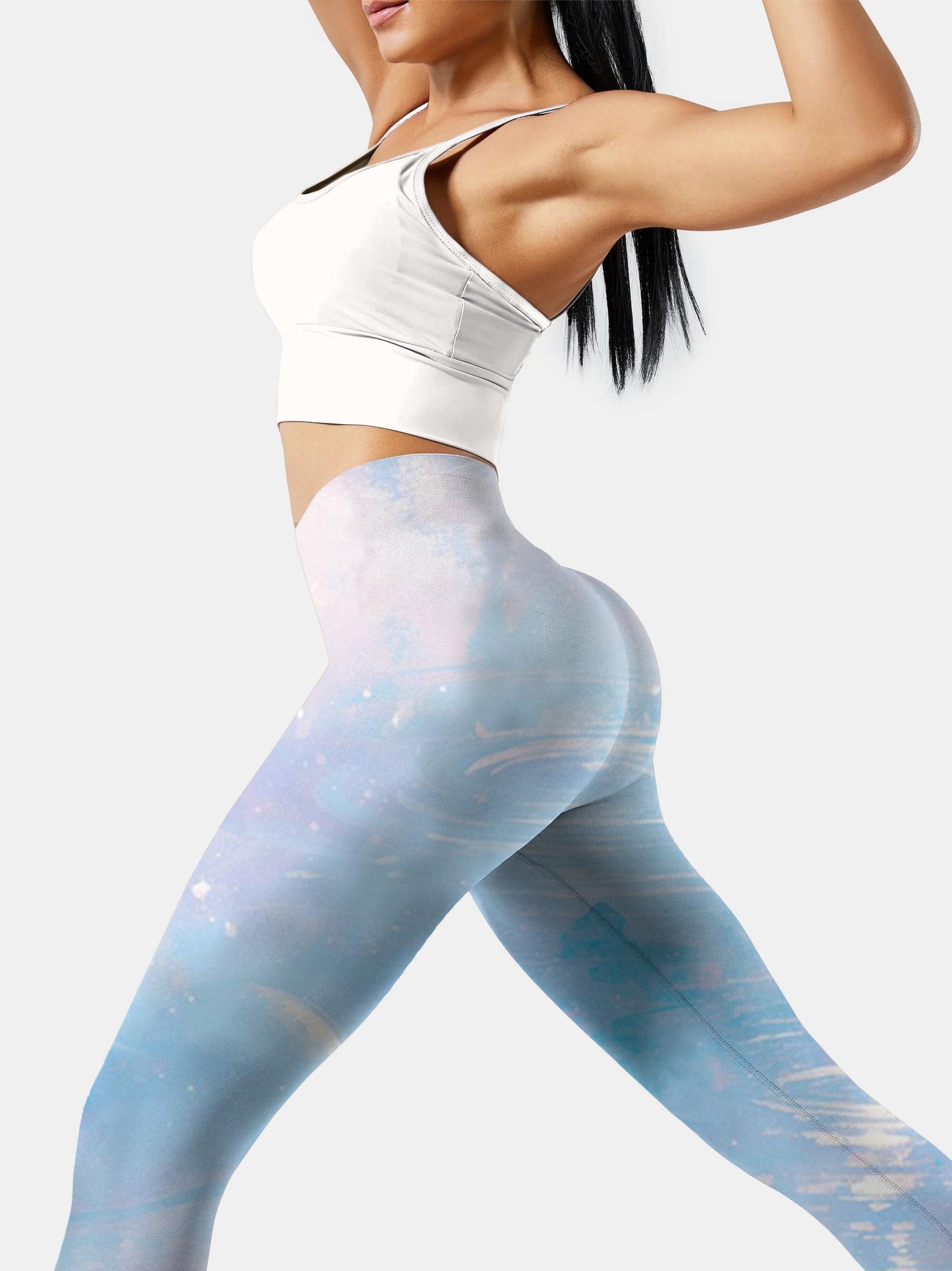 S277 dreamy blue yoga leggings