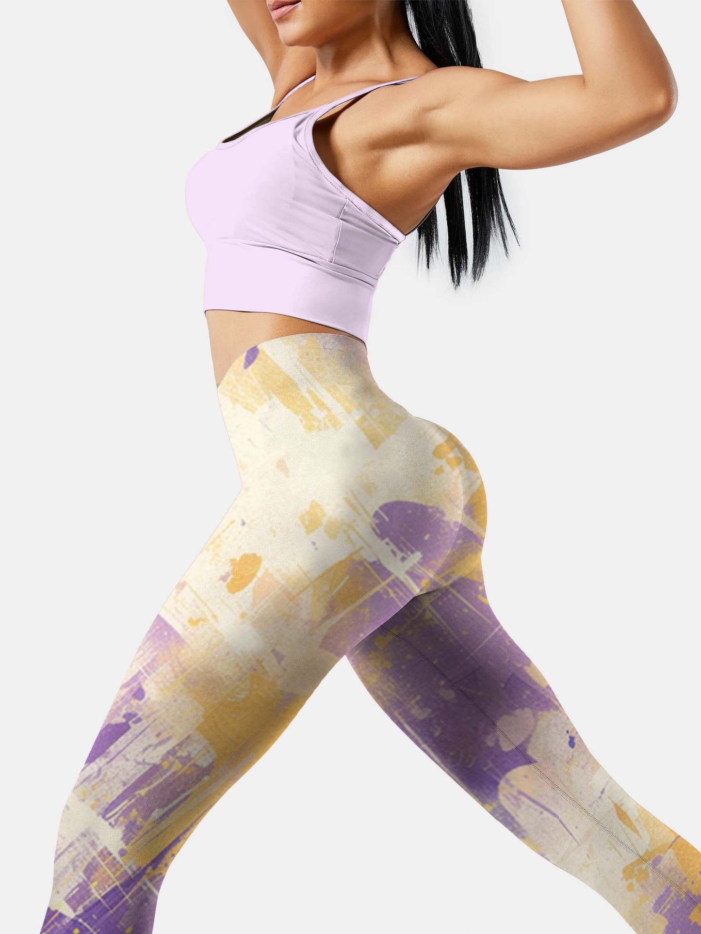 I256 Ink-dyed Yoga leggings purple